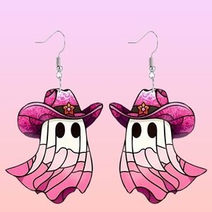 BREAST CANCER AWARENESS PIERCED EARRINGS.